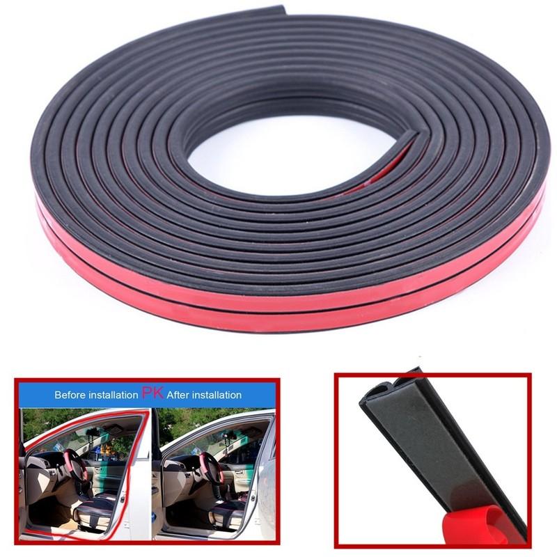 5M Black B-Type Waterproof Car Suv Door Edge Trim Seal Strip Seal Rubber Strips