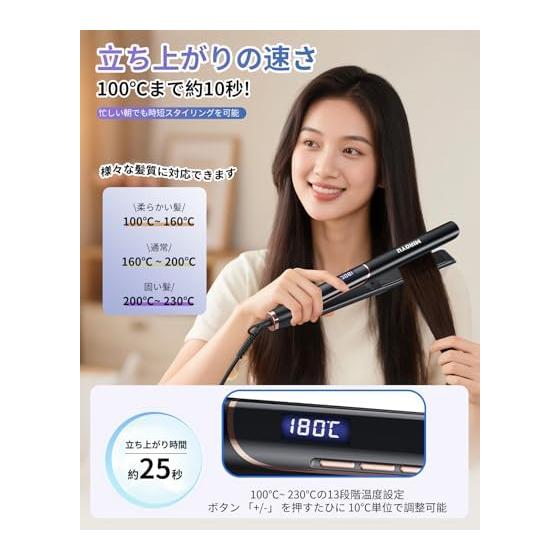 Hair Iron Straight Iron 24mm 2way Curl & Straight 10 Million Grade Negative Ion 100~230 Hair Care Professional Specification Display Display