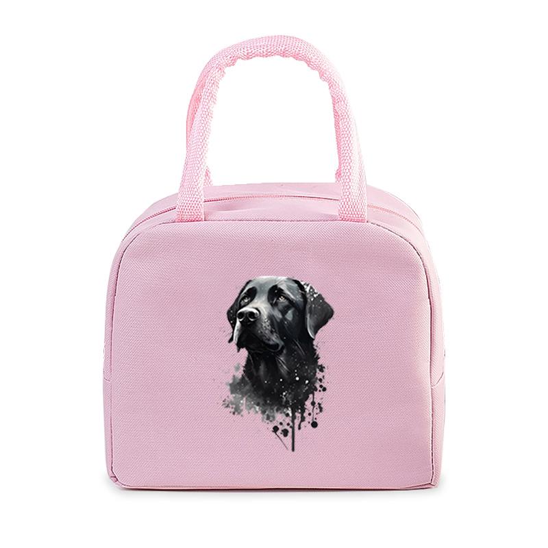 Bento Thermal Bag Pug Dog Cartoon Print Women Insulation Portable Pouch Food Picnic Fresh Cooler Lunch Bag for School Student