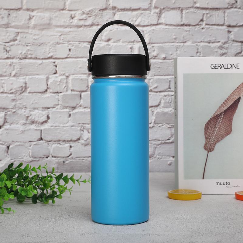 18oz Stainless Steel Space Kettle Handle Lid Thermos Bottle Outdoor Sports Kettle Double-layer Vacuum Bottle Thermos Cup