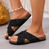 Leopard Print Slippers Large Size Comfortable Breathable Fashion Slim Summer Flat Women's Shoes