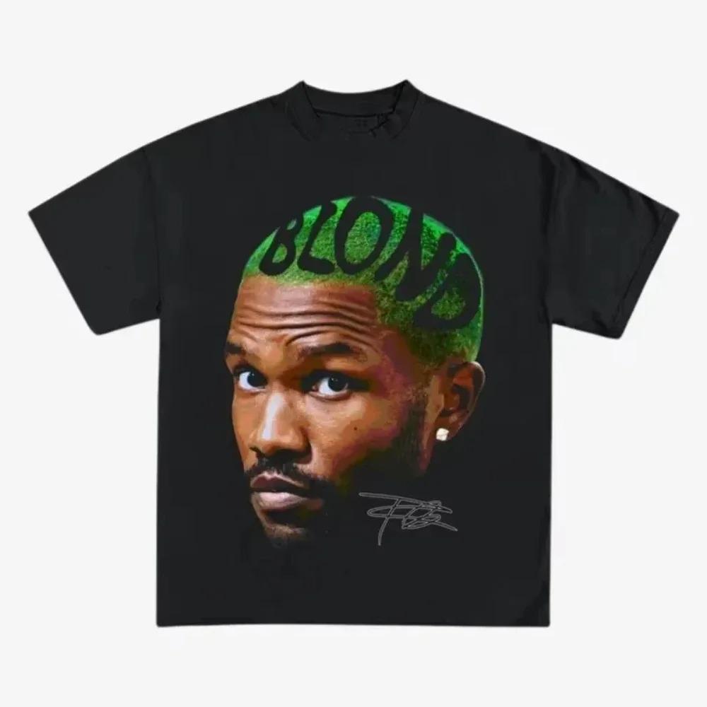 2026 Rapper Frank Retro Graphic T Shirt Unisex Hip Hop Ocean Album Clothing T-Shirts Y2k Unisex Blond Fashion Oversized Cotton T-shirt