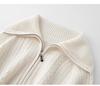 Cashmere Cable Knit Lapel Sweater - Autumn/Winter 2026 Women's Loose Fit, Gentle Style Base Layer