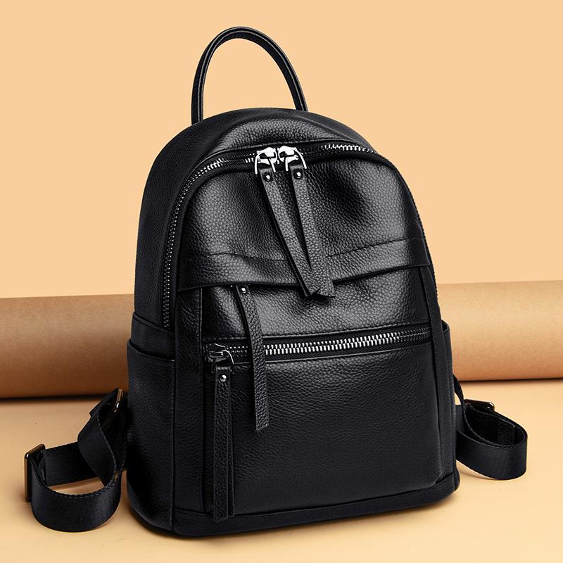 Real cowhide backpack new trendy casual fashion large capacity backpack first layer cowhide women's bag