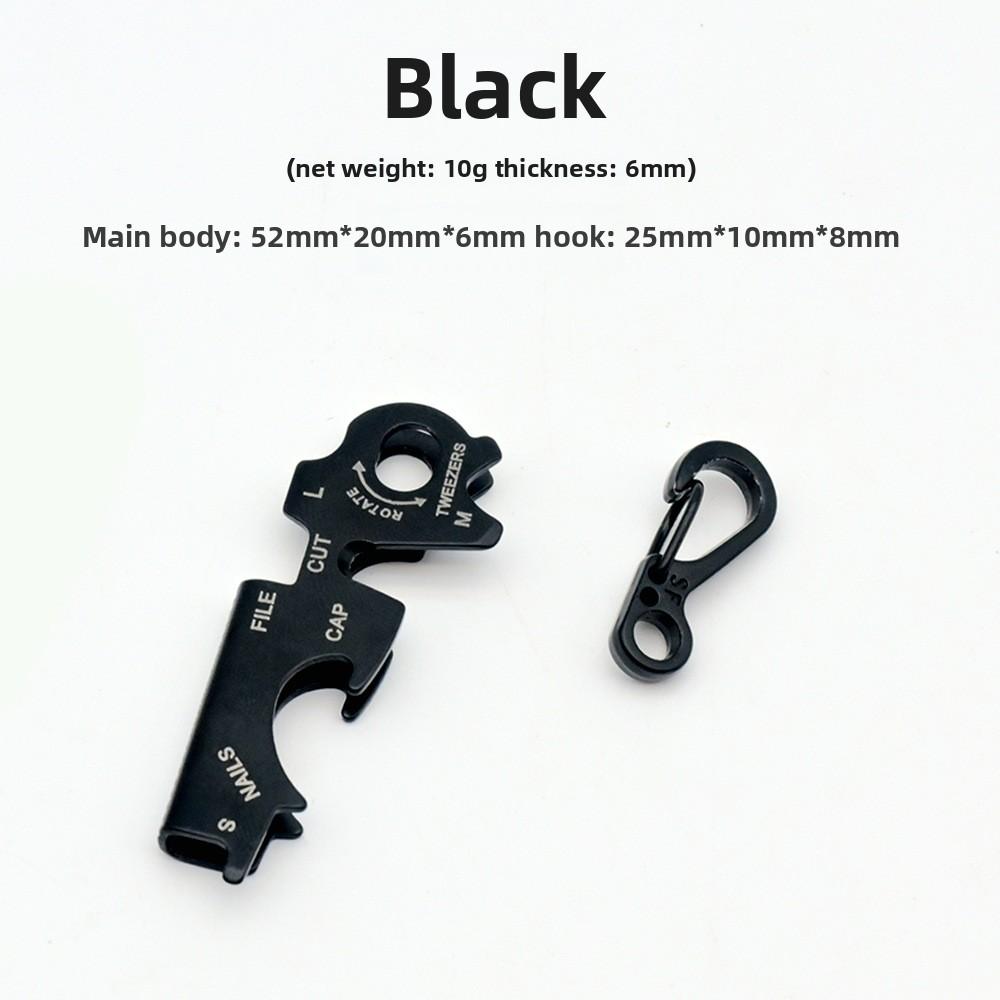 

Carabiner gear 8 tool in 1 key ring quickdraw multi multitool multipurpose pocket gadget edc keychain keytool multifunction