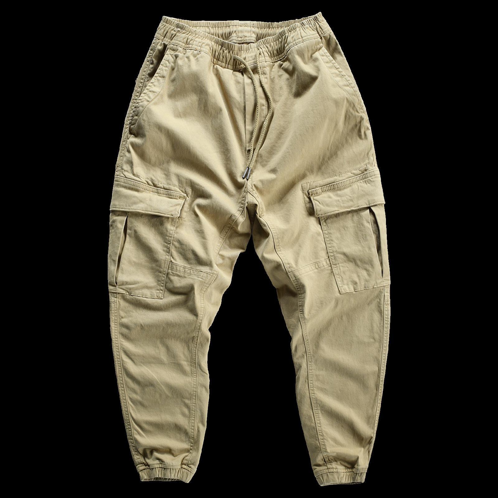 

Мужские свободные повседневные укороченные рабочие брюки из хлопка L хаки