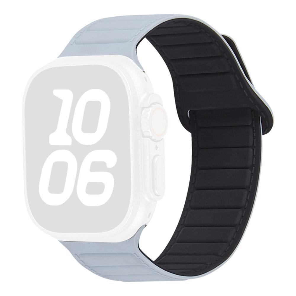 Stitched Line Pattern Silicone Strap for Apple Watch Series 11 10 42mm / 9 8 7 41mm / SE3 SE2 SE 6 5 4 40mm / 3 2 1 38mm Loop Magnetic Watch Band