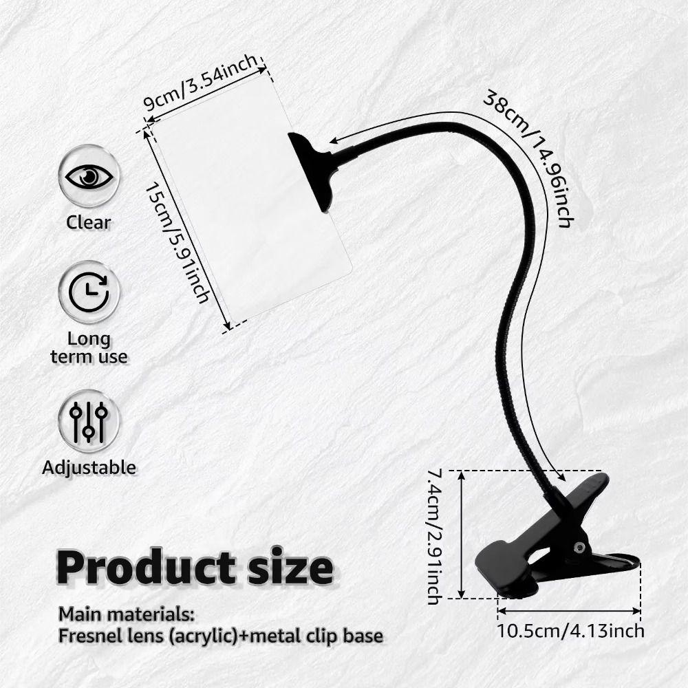 Adjustable Magnifying Glass with Clip Flexible Magnifying Glass 5X Magnifier Magnifying Glass