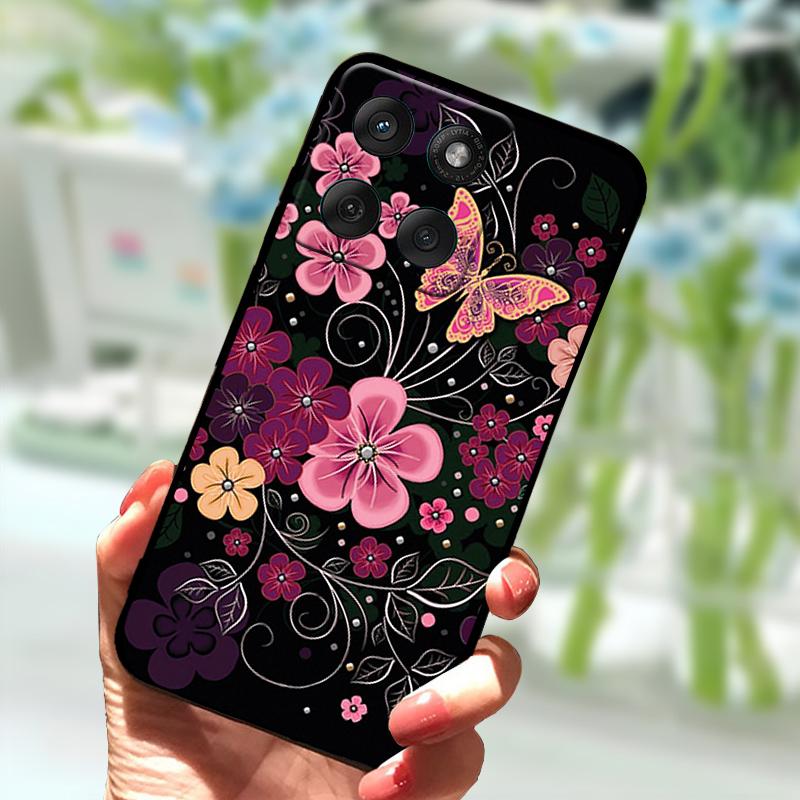 Weiche Hülle für Motorola Edge 60 Fusion Silikon TPU Schwarze Handyhülle für Moto Edge60 Fusion 5G Mode Luxus Stoßfester Bumper