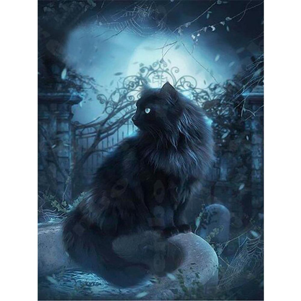 

Алмазная картина Черный кот, полная квадратная дрель, вышивка крестиком, распродажа, 5D DIY, алмазная вышивка, животное, искусство, горный хрусталь, домашний декор Full Round 20X30CM красный