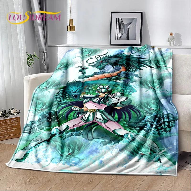 Cartoon Saint Seiya 3D Retro Soft Flannel Blanket for Beds Bedroom Sofa Picnic,Throw Blanket for Cover Outdoor Leisure Nap Gift