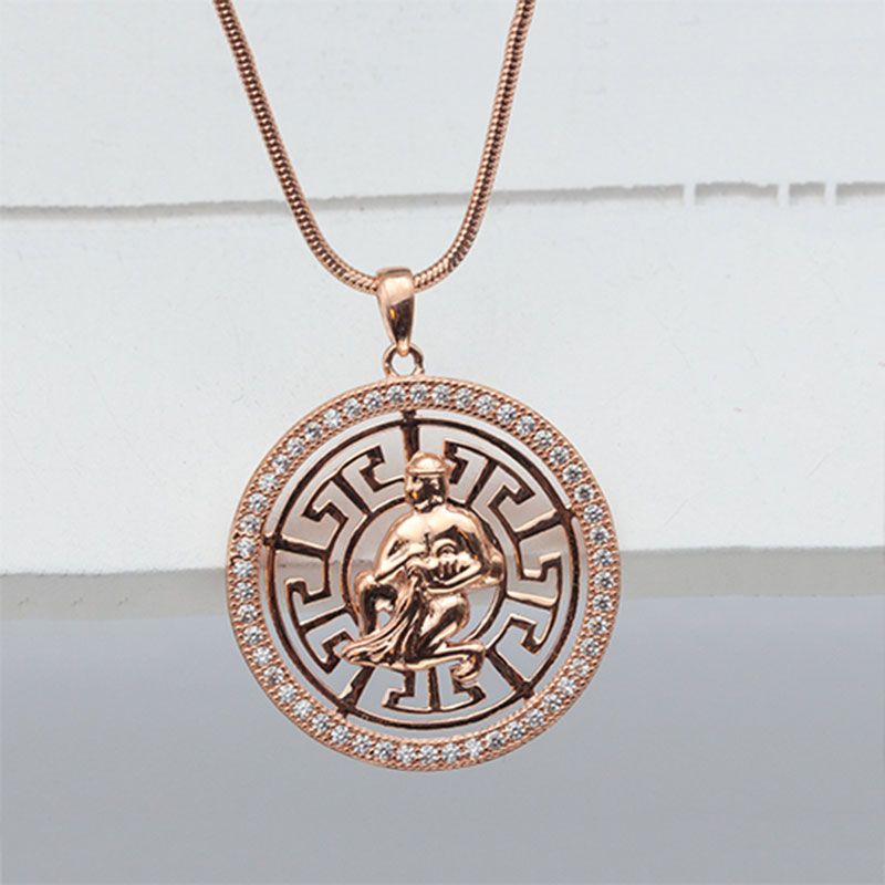 Purple Gold-Plated Rose Gold 18K Leo Pendant Twelve Constellations Classic