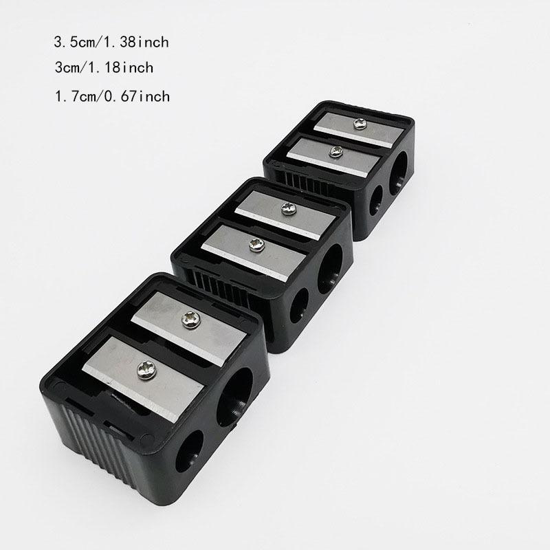 Doppelloch-Bleistiftspitzer für Augenbrauenstift, Eyeliner, Lipliner, Kunststoff-Bleistiftspitzer für Schaumstoffspitze und Lippenstiftstift