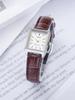 Casio Braunes Lederarmband, weißes Zifferblatt, Damenuhr mit Quarzwerk LTP-V007L-7E2