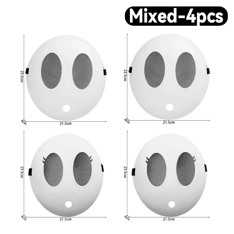 4/1 stücke Game Bros Shy Guy Maske Halloween Party Cosplay Kostüm Unisex Kinder Jungen Mädchen Erwachsene Volle Gesicht Masken Zubehör Requisiten