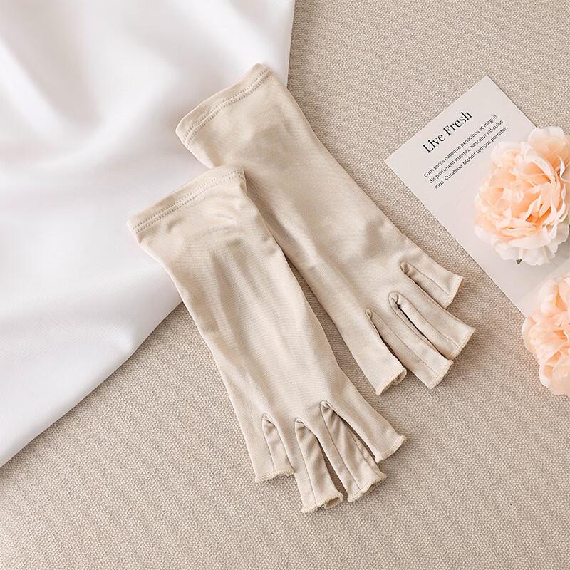 Шелковые перчатки Xuelunduo для защиты от солнца, с полупальцами, для вождения