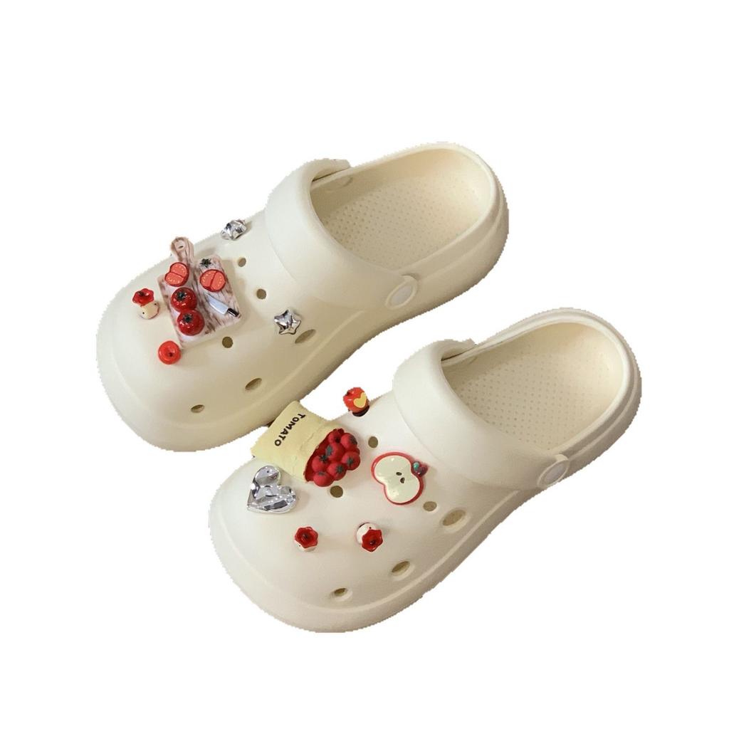 Pantofi cu găuri pentru femei, nou de vară, îmbrăcăminte exterioară respirabilă, cu talpă groasă înaltă, antiderapanți, deodoranți, cu vârf închis, șlapi cool