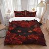 3Pcs Black Cat Roses Bedding Set Soft Fabric Duvet Cover Pillowcases Home Christmas Xmas Halloween Gift 1 Duvet Cover 2 Pillowcase G1106
