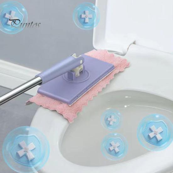 Flat Mop with Cloth Kitchen Bathroom House Mini Sweeper Mop with 360 Degree Rotation Dry Wet Easy Use Mop Household Cleaning Tool