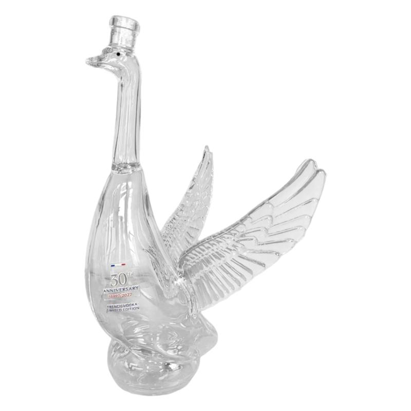 Bird Shaped Glass Whiskeys Decanter Clear Liquor Bottle with Sculptural Wing Detail and Stable Base for Bar Shelf Display Dining Table
