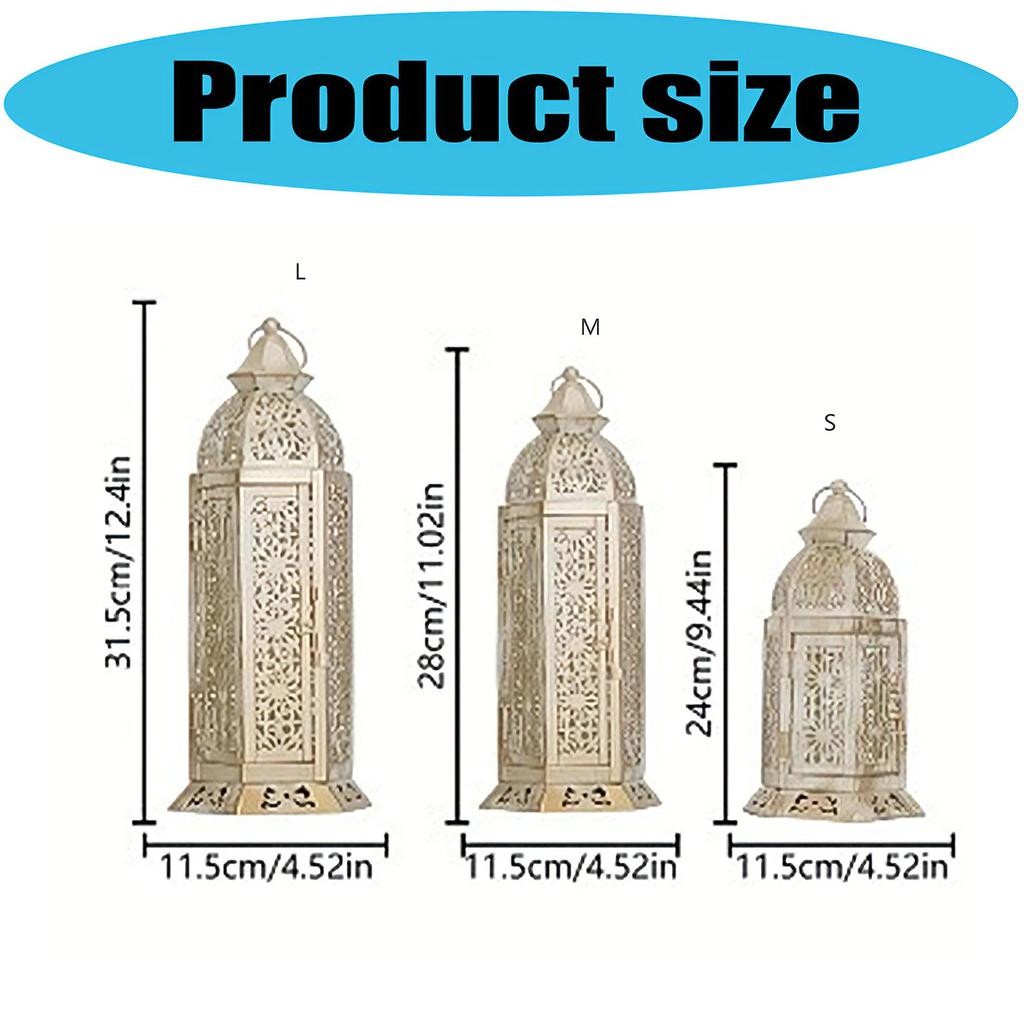 Middle Eastern Iron Candle Stand Removable Door Feature for Quick Candle Change Desk Display Ornament