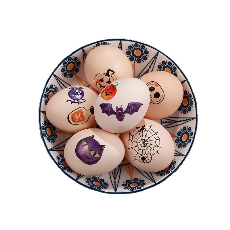 Holiday Egg Tattoo Stickers Happy Egg Stickers Baby Halloween Christmas Easter Props Decorative Stickers