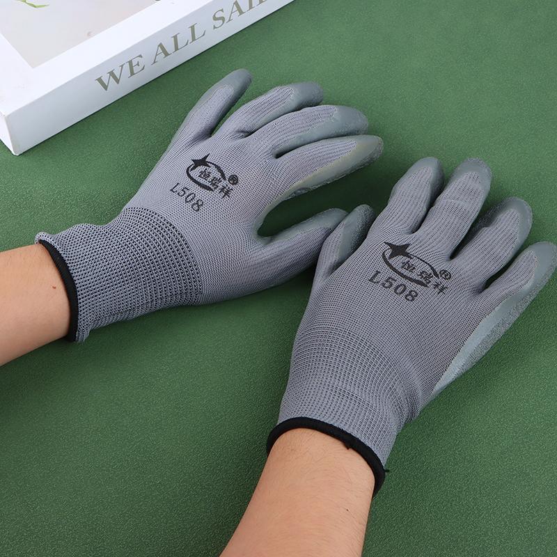 Arbeitshandschuhe Gartenarbeitshandschuhe Latexhandschuh Schutz für Arbeit Garten Langlebig Rutschfest Wasserdicht