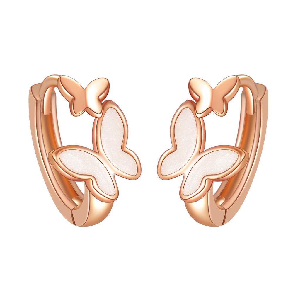 Náušnice s motýly ve tvaru písmene Malé a sladké jemné náušnice Design se zvláštním zájmem Lehký luxusní vysoce smyslný elegantní náušnice