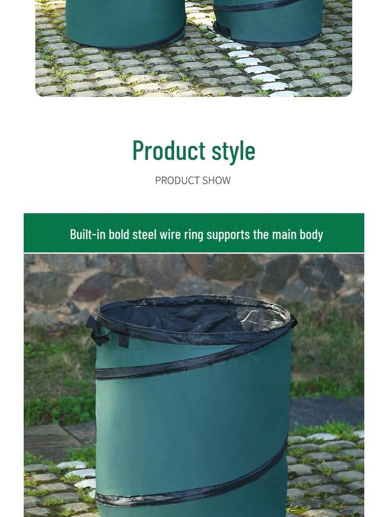 Foldable Oxford Cloth Autumn Leaves 55x66 Pop-Up Trash Can for Barbecue