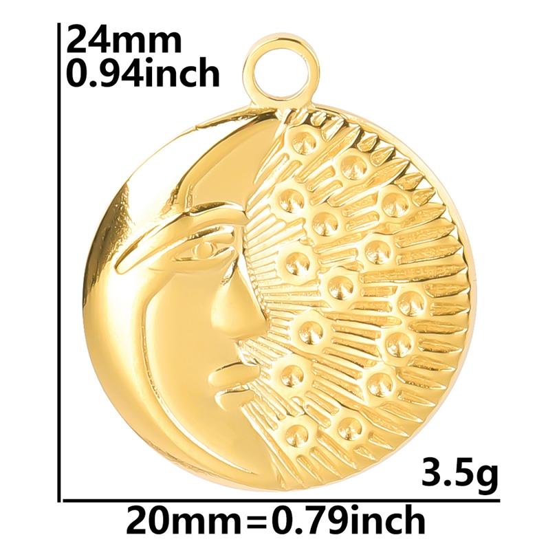 Vintage Metal Filigree Moon Pendants For Jewelry Making Supplies Connectors Accessories Stainless Steel Charm Bulk Luna Material