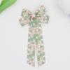 Printed Ribbed Band Long Ribbon Bow Hair Clip - Hot Selling Hair Accessory