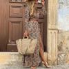 Womens Long Sleeve Floral Maxi Long Dress Ladies Boho Party Evening Casual Dress