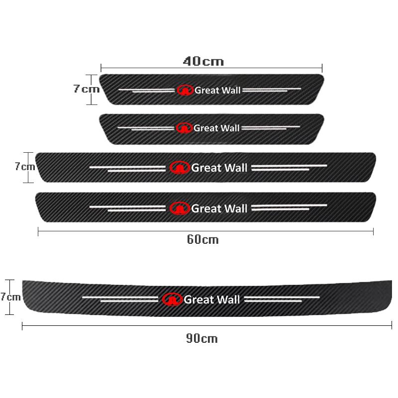 Car Door Sill Decals Stickers Cover For Great Wall Haval GWM UTE Tank Poer Voleex C10 C30 C50 Steed Wingle 5 7 POWER Pao