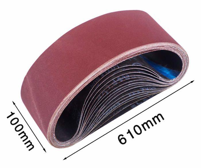 Bandes abrasives - stebruam - 100 x 610 mm - 15 pièces - oxyde d'aluminium - anti-colmatage