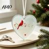 Creative Home Garden Ornament Heart Shaped Acrylic Hanging Pendant for Car Rear View Mirror, Mirror Charm Translucent Christmas Tree And Keychain