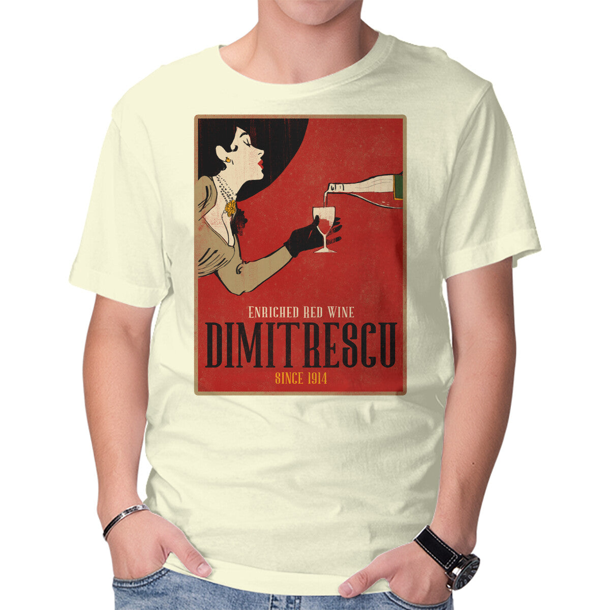 Unisex Crew Neck T-Shirt Enriched Wine Graphic Short Sleeve Casual Tee XS
