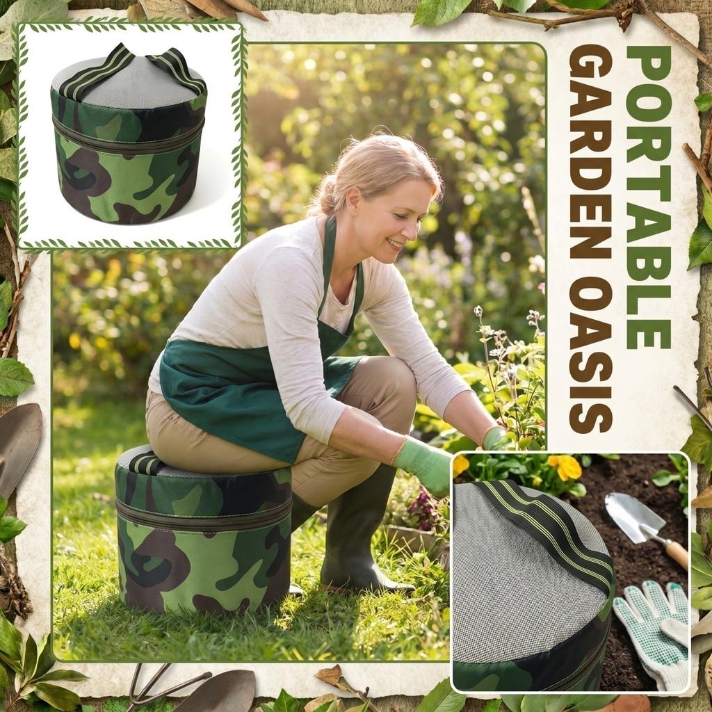 Portable Foam Garden Stool Lightweight Outdoor Kneeling Seat with Carry Handles for Gardening and Yard Work