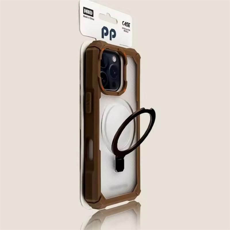 Rugged Shockproof Metal Magnetic Case For iPhone 17 Air 16 15 14 13 12 11 Pro Max Plus Holder With Camera Glass Ring Armor Cover