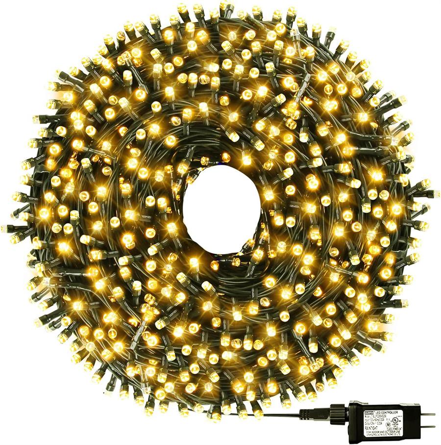100M 1000 LED Christmas Fairy Light Outdoor Christmas Tree String Light Green Wire 8 Modes Waterproof Plug in Garland Light