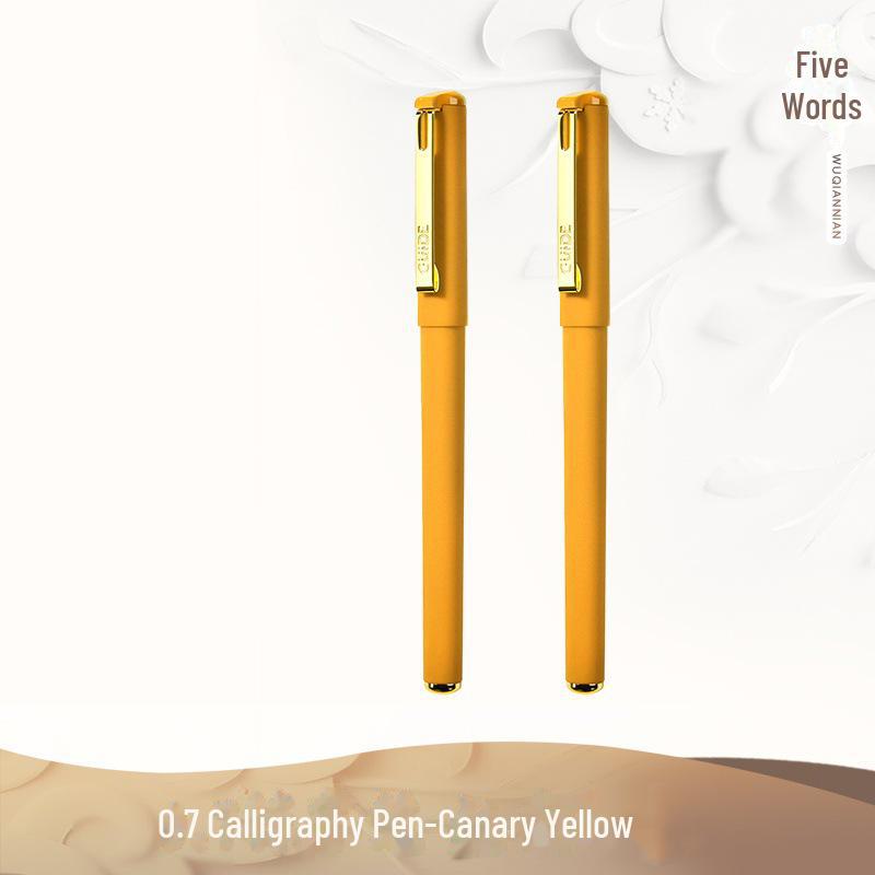 5000 Years W-386 Černá a červená 0,7mm Matné kaligrafické gelové pero - Podpisování, Hrot Bullet, Voděodolné, Uhlové.