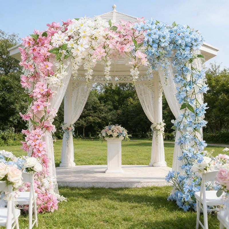 Artificial Hanging Flowers Lavender Vine Decorative Fake Plant Accessories Wedding Decor Balcony Garden Hanging Giant Flower