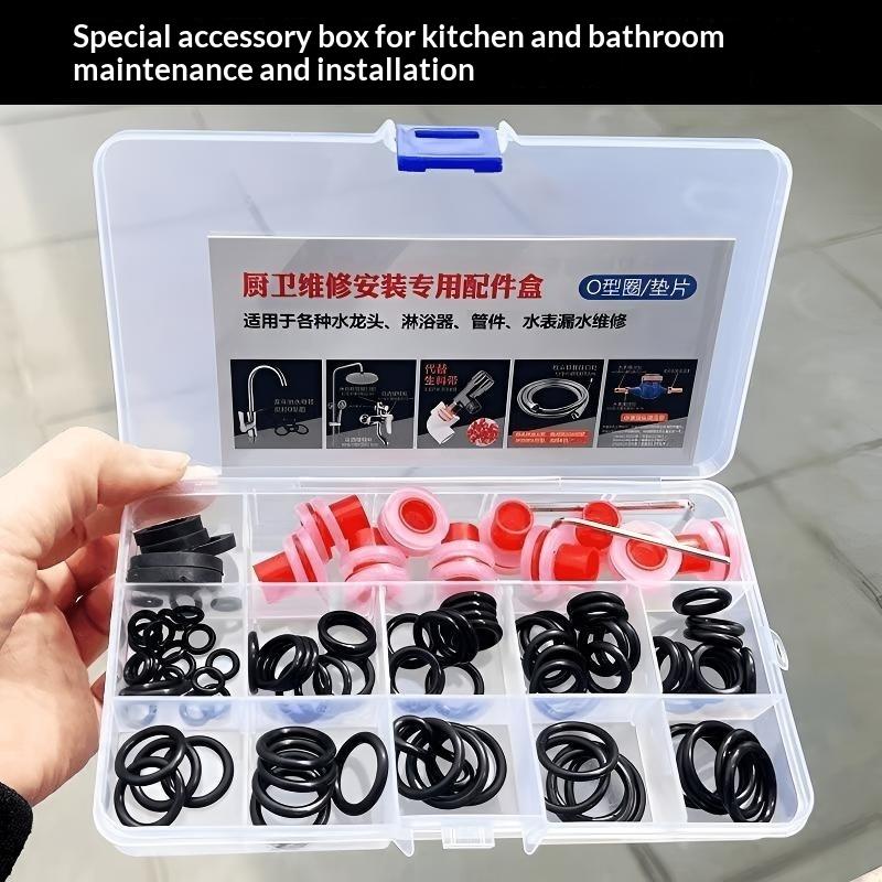 100Pcs Rubber Faucet Washer Kitchen Bathroom Faucet Water Seal Ring Leak-Proof Gasket Kit For Plumbing Plug Sealing Connections