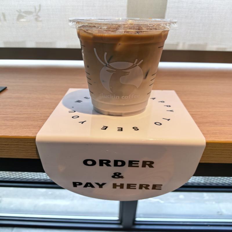 Segno Acrilico Tavolo Contatore Ordina & Paga Qui 15X12Cm Caffetteria Segno Ordina Qui Ritiro Caffè Ornamenti da Tavolo in Acrilico