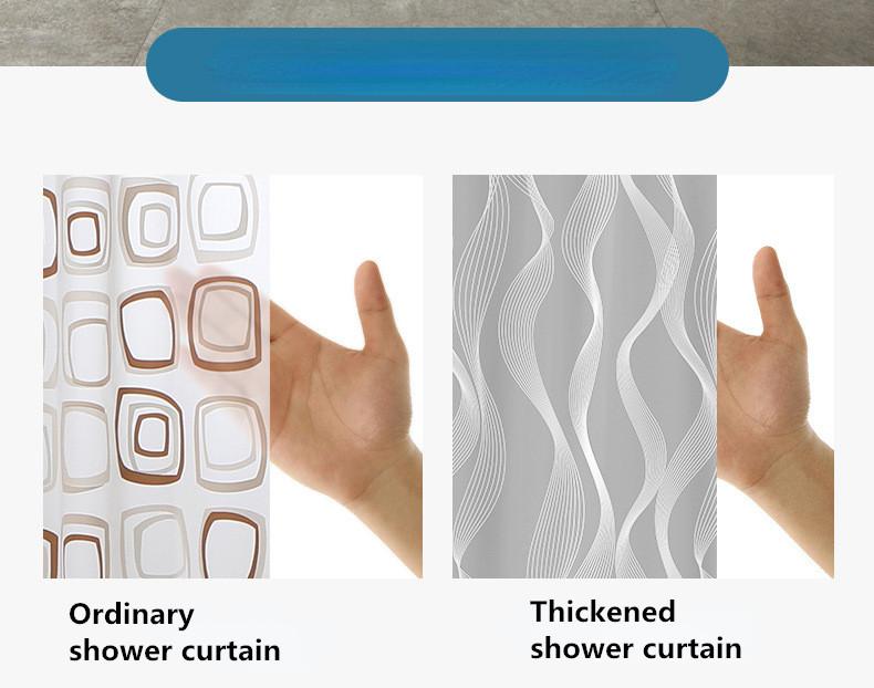 Thickened Polyester Fabric Waterproof Shower Curtain   Available In All Seasons Extra Large Wide for Bathroom with Hooks