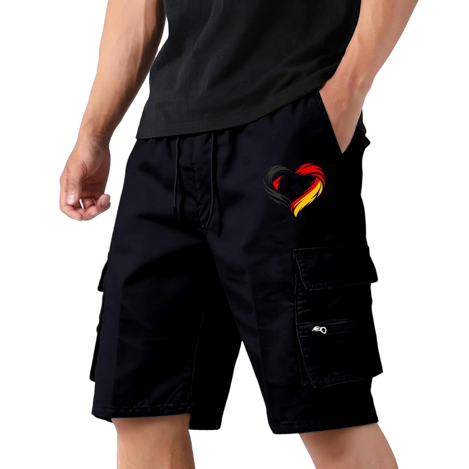 Men s Flag Print Shorts, Lightweight Breathable Casual Athletic Shorts for Soccer Fans, Patriotic Sportswear with Pockets XXXL