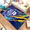 Majestic Blue Lion with Neon Streaks Patterned carpet, non slip mat suitable for living room and bedroom sofas