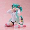 New Hatsune Miku Cat Ear Short Sleeve Pajamas Figure Anime Girl Model Statue Cartoon Desktop Decoration Collectible Figurine Toy