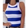 Women's Striped Round Neck Racerback Vest - Sexy Sleeveless Summer Top