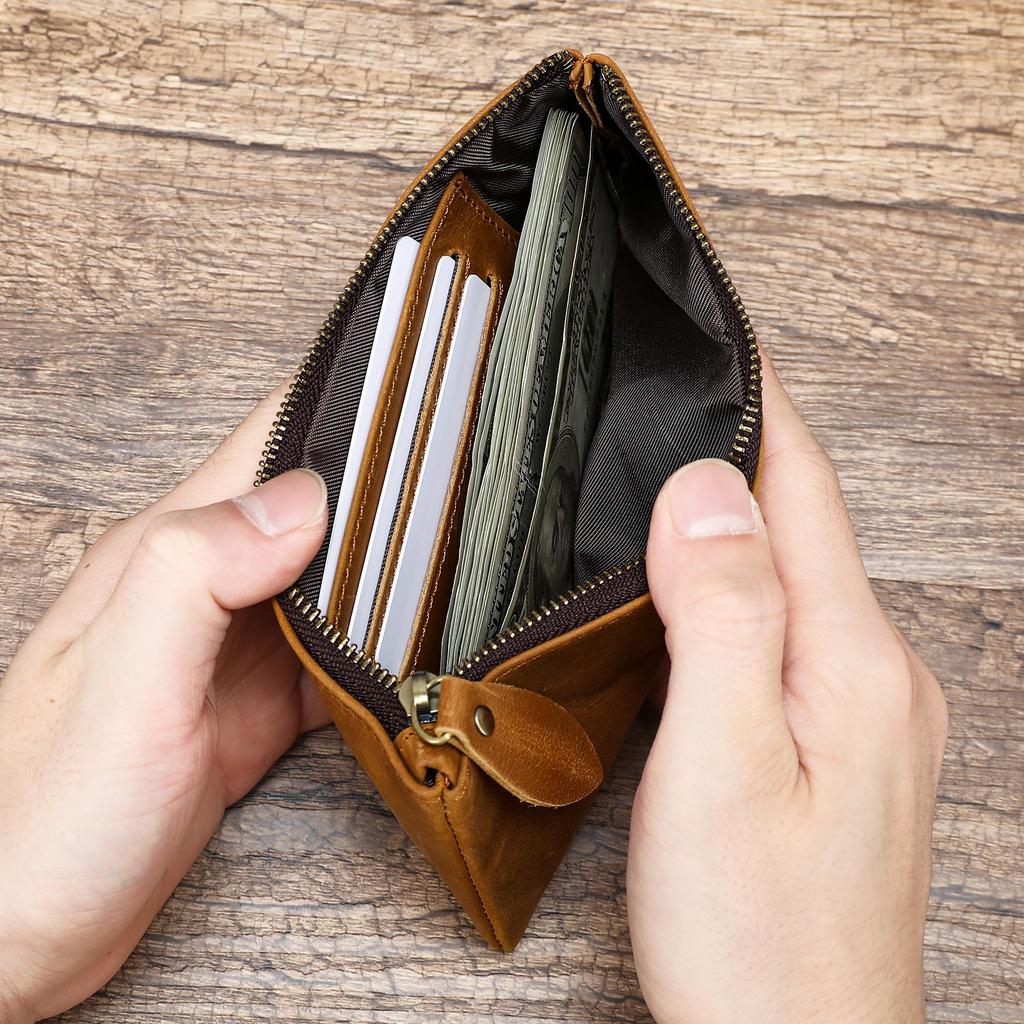 Genuine Leather Vintage Men's Coin Purse Versatile Mobile Phone Bag High-end Wallet