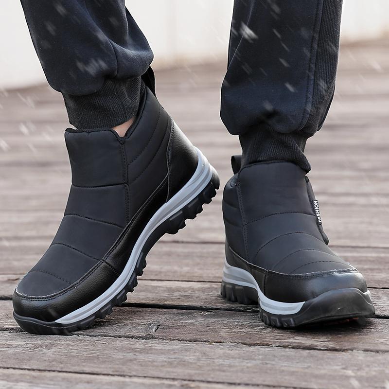 New Warm Plush Men's Snow Boots High Top Men's Boots Non-Slip Outdoor Winter Boots Waterproof Men's Ankle Boots Winter Sneakers